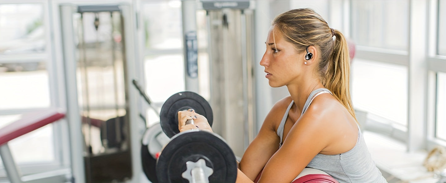 Écouteurs sans fil Q38 pour le sport, écouteurs sans fil 5.3 2024, écouteurs stéréo avec haut-parleur de 14.2 mm, écouteurs de 48 heures avec crochets d'oreille, microphone antibruit, écouteurs intra-auriculaires, adaptés à l'exercice/à la course à pied,