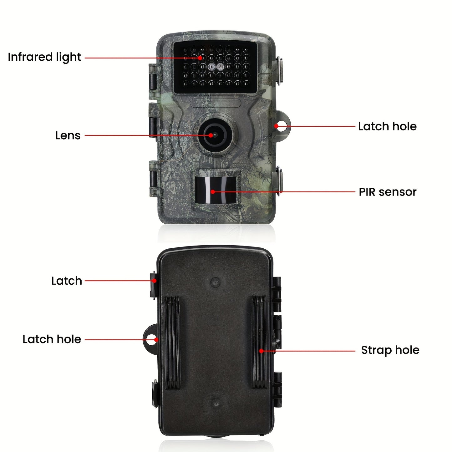 Cam¨¦ra d'ext¨¦rieur 16MP 1080P avec d¨¦tection de champ, ¨¦cran couleur TFT 5.08 cm, utilisation jour et nuit, cam¨¦ra de vision nocturne, 12 langues en option