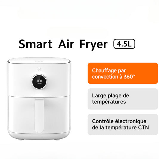 Smart Air Fryer, Friteuse ¨¤ air intelligente, 4.5 litres, Polissage 100-convection ¨¤ 360 ¡ã, Grande plage de temp¨¦rature, 40 ¡ãC ¨¤ 200 ¡ãC