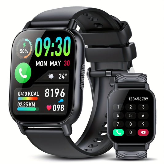 Montre connect¨¦e pour hommes/femmes avec appels sans fil et alertes de messages, montre de fitness avec ¨¦cran tactile HD de 1.85 pouce, 120+ modes sportifs, r¨¦ception/¨¦mission d'appels.