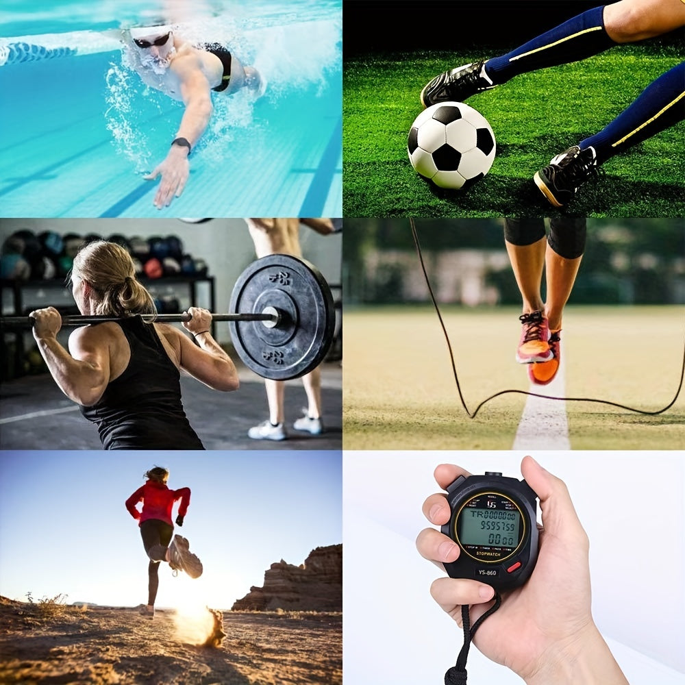 Chronom¨¨tre num¨¦rique de pr¨¦cision avec fonction de sauvegarde des donn¨¦es, mode silencieux, fonction d'arr¨ºt et sifflet pour les sports et la remise en forme