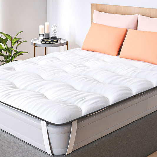 Surmatelas Moelleux Vague en Microfibre - Confort Sup¨¦rieur, Respirant et Anti-Acarien - Id¨¦al pour Matelas 2 Places, Clic Clac, BZ£¬140 x 190 cm