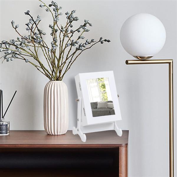Giantex Petite Armoire ¨¤ Bijoux Miroir Organisateur Armoire de Rangement Bo?te de Comptoir avec Support (Blanc)