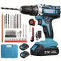 Ensemble de tournevis sans fil 21V avec 2 batteries et 37 accessoires 25+1 R¨¦glage du couple, 2 vitesses variables (moteur sans balais 1500mA)