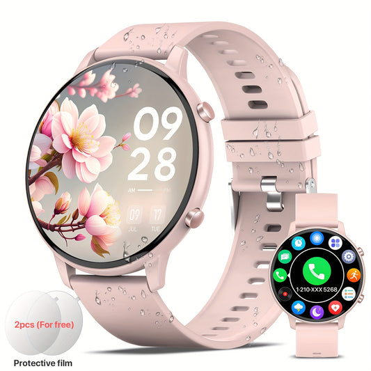 Cadeau de montre intelligente pour femmes, écran tactile complet de 1.39 pouce, montre d'appel intelligente avec réponse et appel pour iPhone et téléphones Android, notification de message, suivi de la forme physique, podomètre, distance, calories, plus d