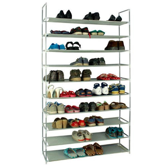 Rayon ¨¤ chaussures 100cm ultra grande capacit¨¦ 10 couches de tissus non tiss¨¦s et acier gris