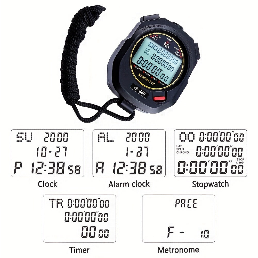 Chronom¨¨tre num¨¦rique de pr¨¦cision avec fonction de sauvegarde des donn¨¦es, mode silencieux, fonction d'arr¨ºt et sifflet pour les sports et la remise en forme