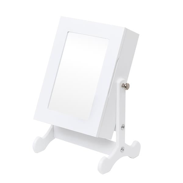 Giantex Petite Armoire ¨¤ Bijoux Miroir Organisateur Armoire de Rangement Bo?te de Comptoir avec Support (Blanc)