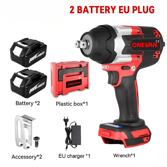 Impact ¹Èlectrique sans balais pour camions, outil ¹Èlectrique de pilote sans fil, batterie 18V, couple de 1800 N.M, 1/2 po