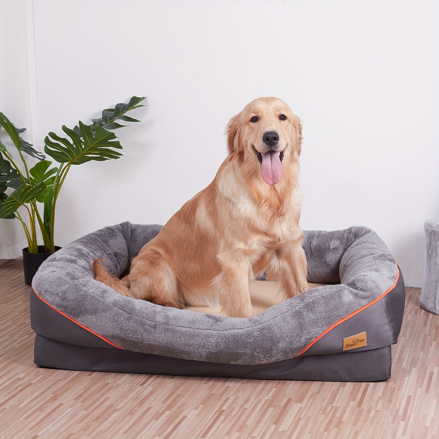 Lit orthop¨¦dique extra large pour chien, lit pour animal de compagnie en mousse ¨¦ponge, avec housse lavable ¨¤ fermeture ¨¦clair, canap¨¦-lit pour chien, pour grands chiens g¨¦ants, jouet couineur en cadeau, XL