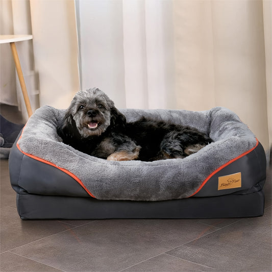 Lit orthop¨¦dique extra large pour chien, lit pour animal de compagnie en mousse ¨¦ponge, avec housse lavable ¨¤ fermeture ¨¦clair, canap¨¦-lit pour chien, pour grands chiens g¨¦ants, jouet couineur en cadeau, XL