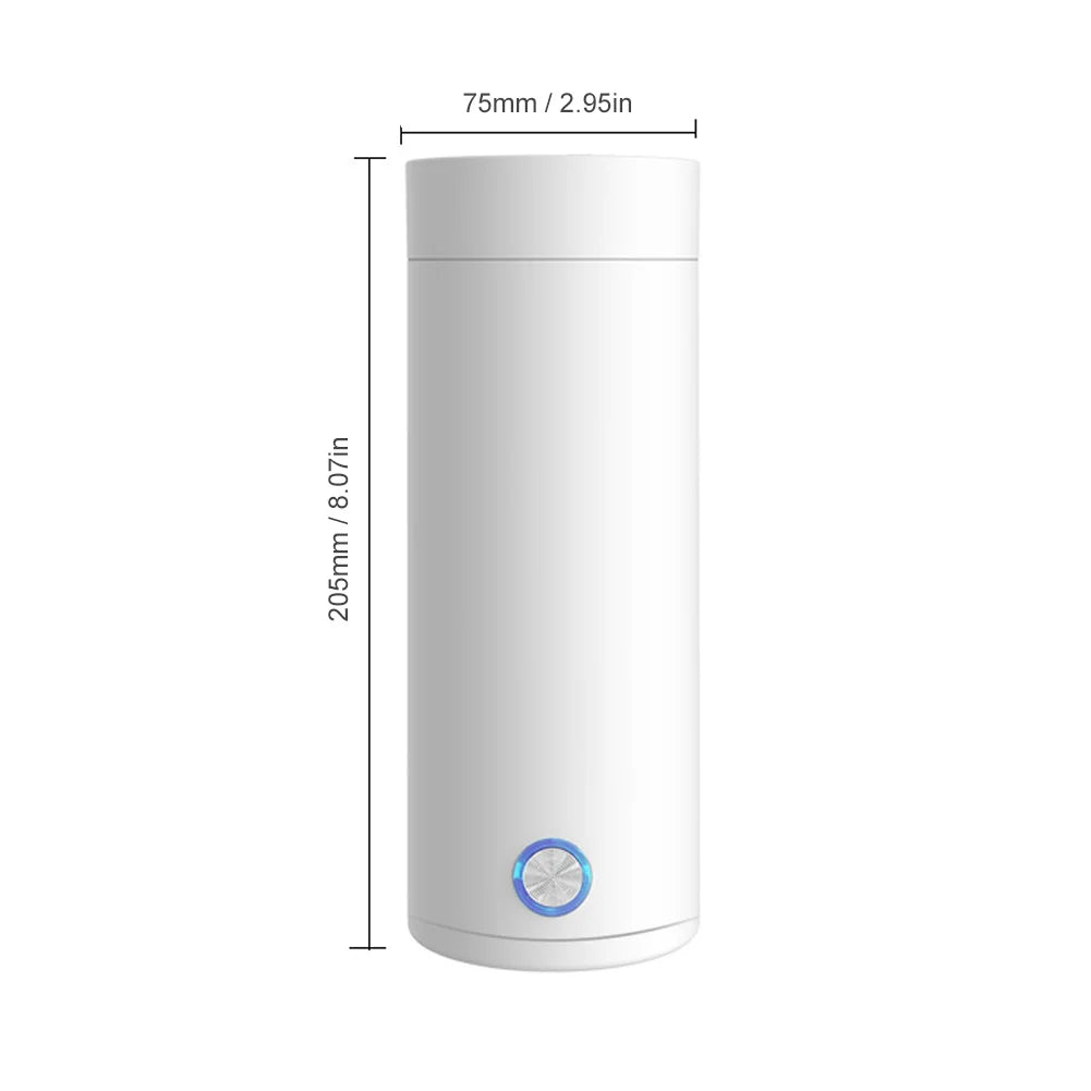 Bouilloire ¨¦lectrique de Voyage en Acier Inoxydable, Tasse Isol¨¦e Sous Vide, Arr¨ºt existent, Bouteille d'Eau, pour Th¨¦ et Caf¨¦, 400ml