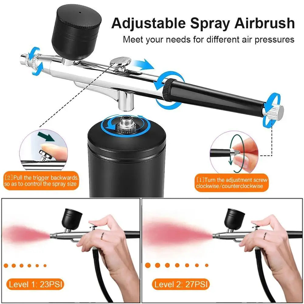 Mini pulv¨¦risateur de brouillard, kit de compresseur d'air, odor¨¤ peinture ¨¤ brosse ¨¤ air, a¨¦rographe pour nail art, tatouage, artisanat, odor¨¤ peinture ¨¤ gateau