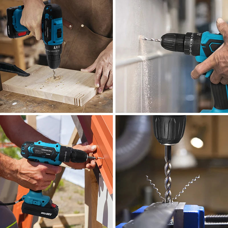 Perceuse ¹Èlectrique sans fil 28V GT, tournevis ¹Èlectrique, batterie lithium-ion aste avec lumiõ¹re LED, outil ¹Èlectrique de bricolage domestique