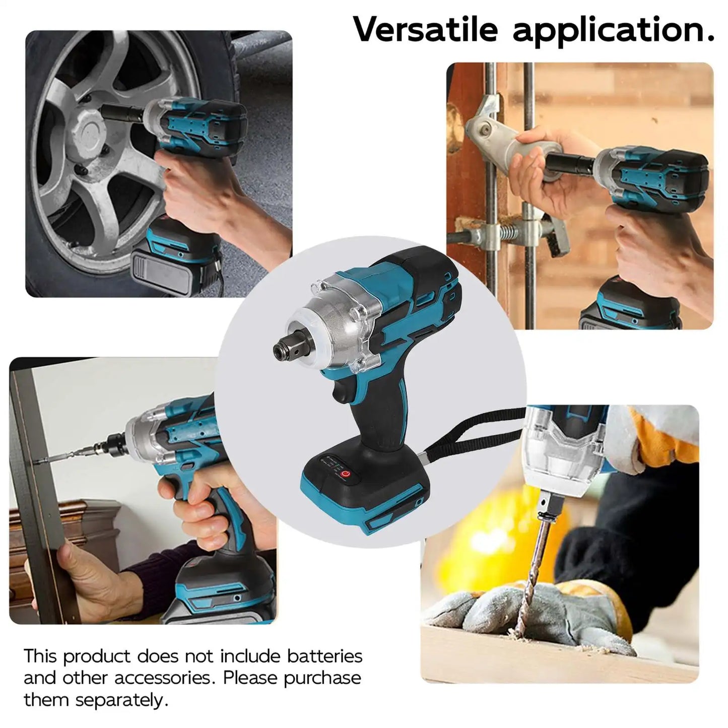 Perceuse ½Ç percussion ¹Èlectrique sans fil, sans balais, perceuse ½Ç main, outil ¹Èlectrique ½Ç douille, batterie Makita 18V, 520 N.M, 1/2"