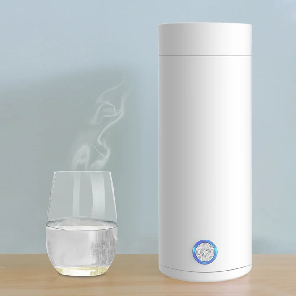 Bouilloire ¨¦lectrique de Voyage en Acier Inoxydable, Tasse Isol¨¦e Sous Vide, Arr¨ºt existent, Bouteille d'Eau, pour Th¨¦ et Caf¨¦, 400ml