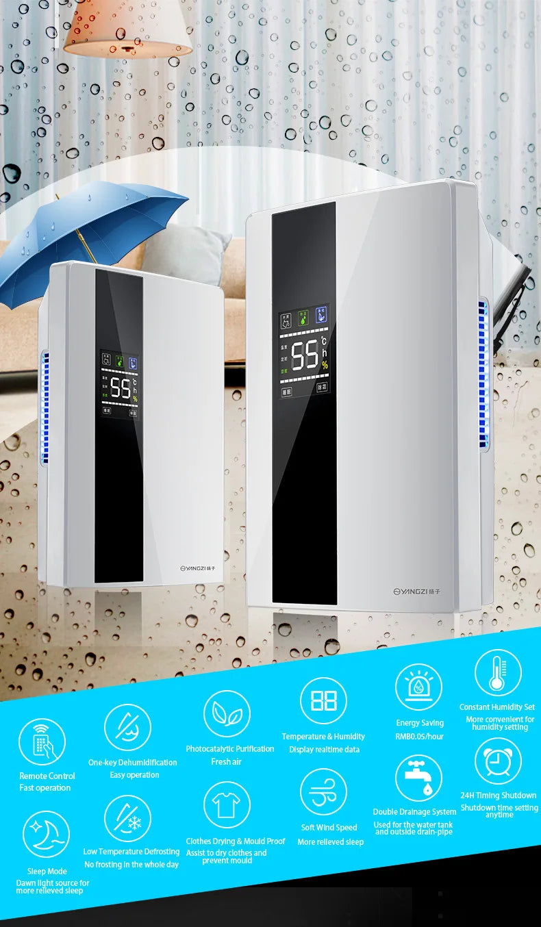 Purificateur d'air portable intelligent Premium, s¹Ècheur d'air, humidificateur silencieux, absorbeurs d'humidit¹È, 2 en 1, m¹Ènage, chambre, cuisine