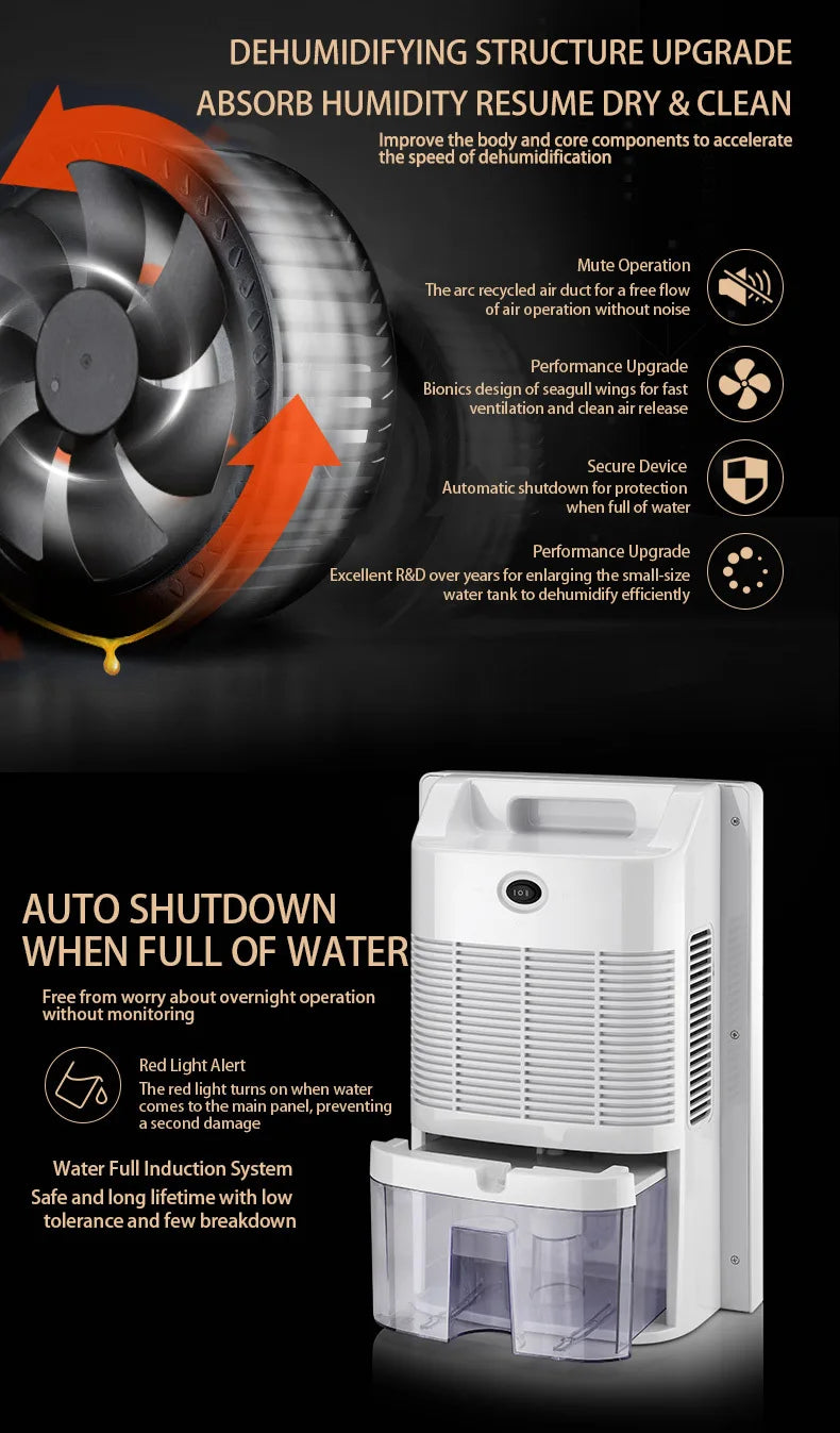 Purificateur d'air portable intelligent Premium, s¹Ècheur d'air, humidificateur silencieux, absorbeurs d'humidit¹È, 2 en 1, m¹Ènage, chambre, cuisine