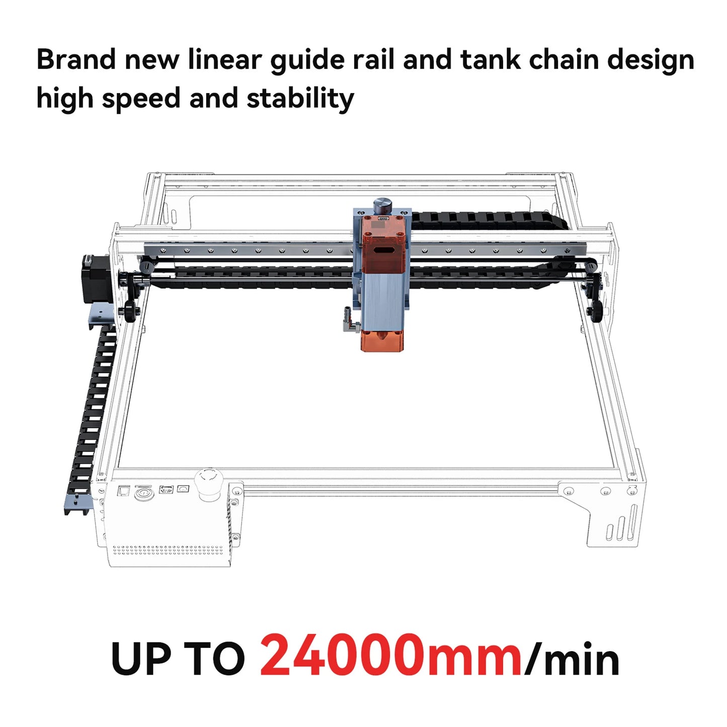 Graveur Laser A5 V2, Machine de D¹Ècoupe et de Gravure ½Ç Grande Vitesse, Mise au Point Partner Ultra-Mince, 6W, avec une Surface de 400x400mm