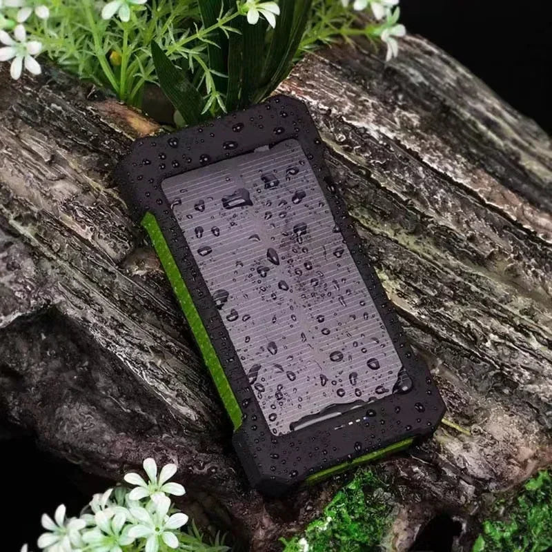 Banque d'alimentation solaire ¨¦tanche de qualit¨¦ sup¨¦rieure, chargeur d'urgence, adapt¨¦ pour iPhone, lumi¨¨re LED SOS, camping en plein air, nouveau, Ci-dessus 100000mAh