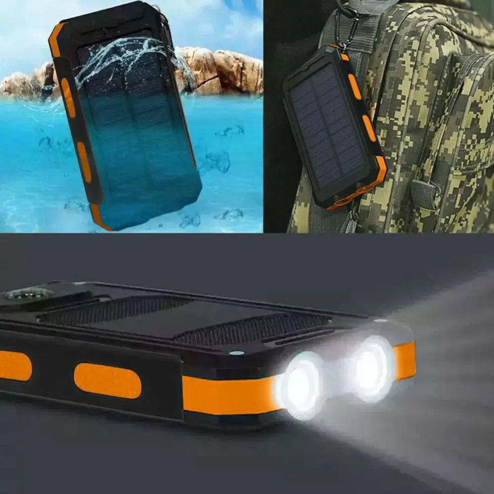 Batterie externe 20000mAh, panneau solaire, USB, pour touristes, chargeur rapide pour t¨¦l¨¦phone portable