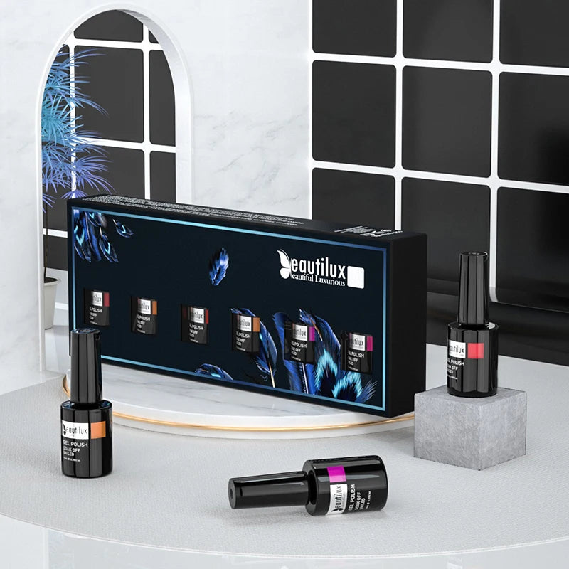 Kit de ½Ç Ongles Gel UV LED, Soak Off, N64, Semi Continu, Nail Art Gels, Laque, Coffret Cadeau DIY, 6 Piõ¹ces/Ensemble x 10ml, AC115-120