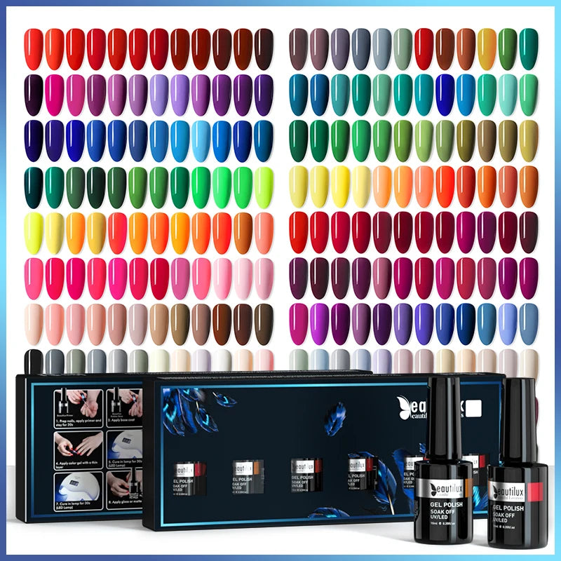 Kit de ½Ç Ongles Gel UV LED, Soak Off, N64, Semi Continu, Nail Art Gels, Laque, Coffret Cadeau DIY, 6 Piõ¹ces/Ensemble x 10ml, AC115-120