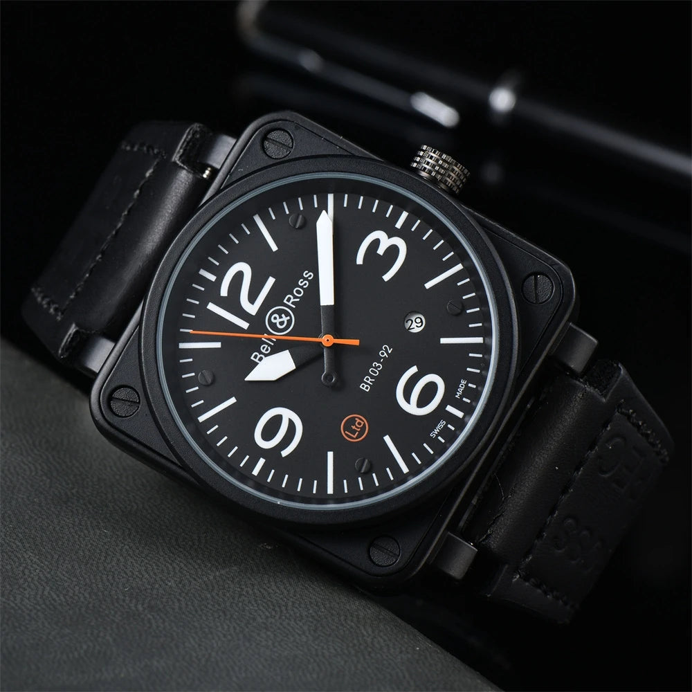 d'aviation ¨¦dition limit¨¦e bracelet en silicone carr¨¦ m¨¦canique automatique montre pour hommes Bracelet bijoux