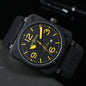 Montre m¨¦canique automatique pour homme, cuir noir Ross, caoutchouc 46mm, horloge AAA, grand cadran