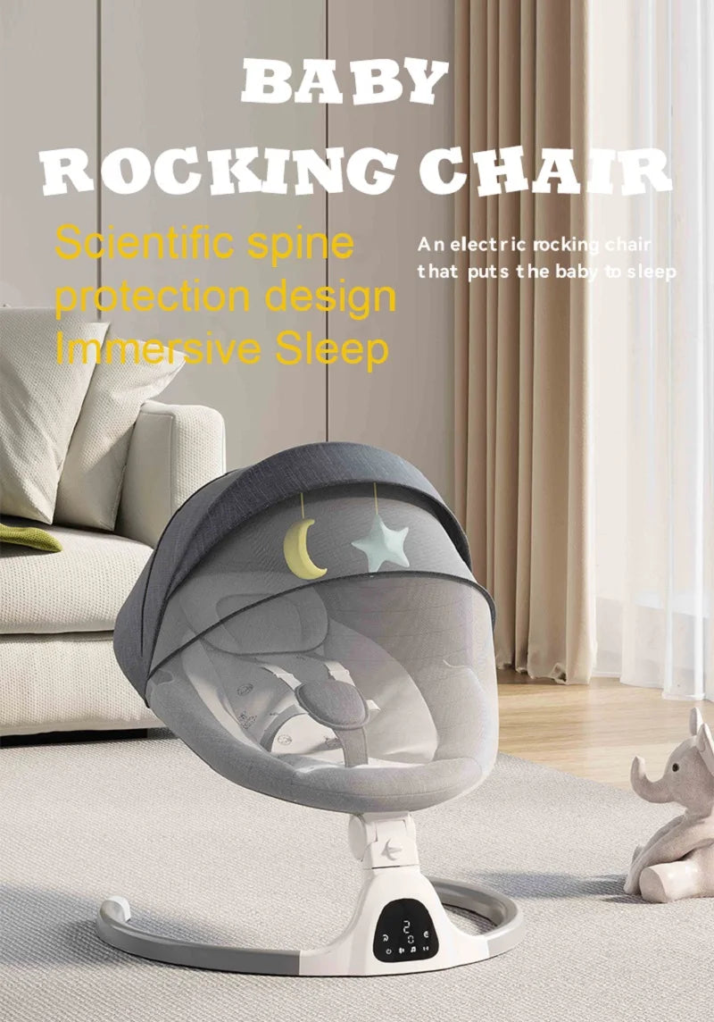 Berceaux de lit ¨¤ bascule pour b¨¦b¨¦, balan?oire ¨¦lectrique de luxe, secoueur inclinable, si¨¨ge ¨¤ cinq points avec t¨¦l¨¦commande