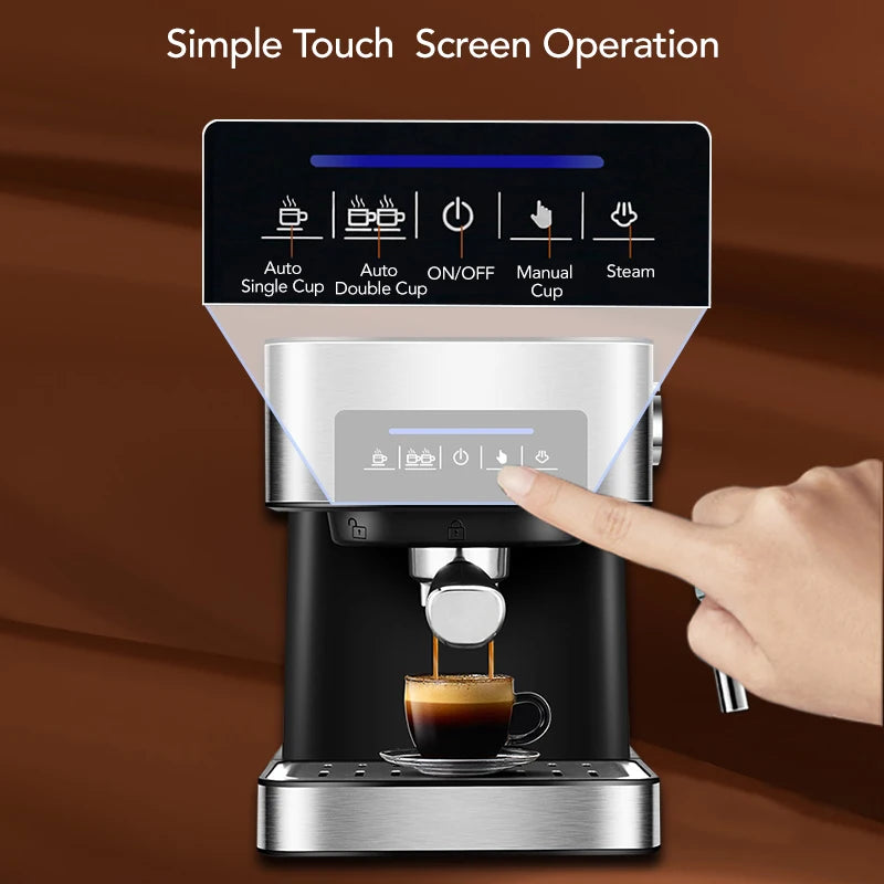 Machine ½Ç caf¹È expresso de type italien, machine avec mousseur ½Ç lait, baguette pour expresso, cappuccino, latte et moka, 20 bars