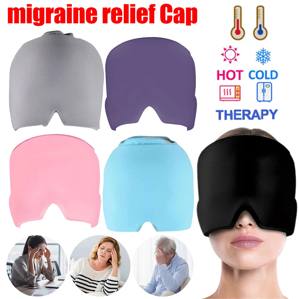 Bonnet de th¹Èrapie de compresse froide, gel, sauna, maux, instituts de migraine, tÄÇte de glace, rond, masque pour les yeux, pression, black 1pcs