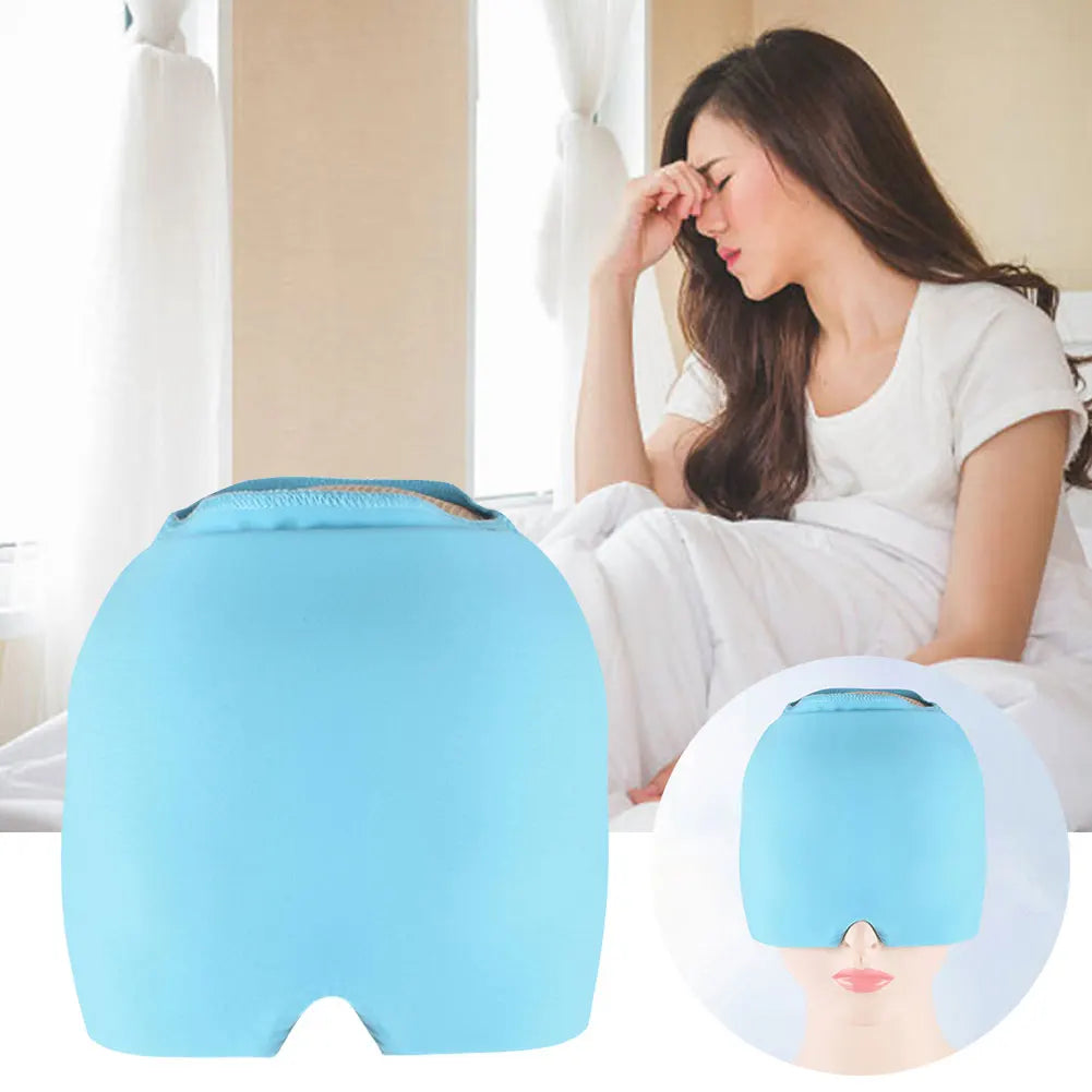 Bonnet de th¹Èrapie de compresse froide, gel, sauna, maux, instituts de migraine, tÄÇte de glace, rond, masque pour les yeux, pression, black 1pcs