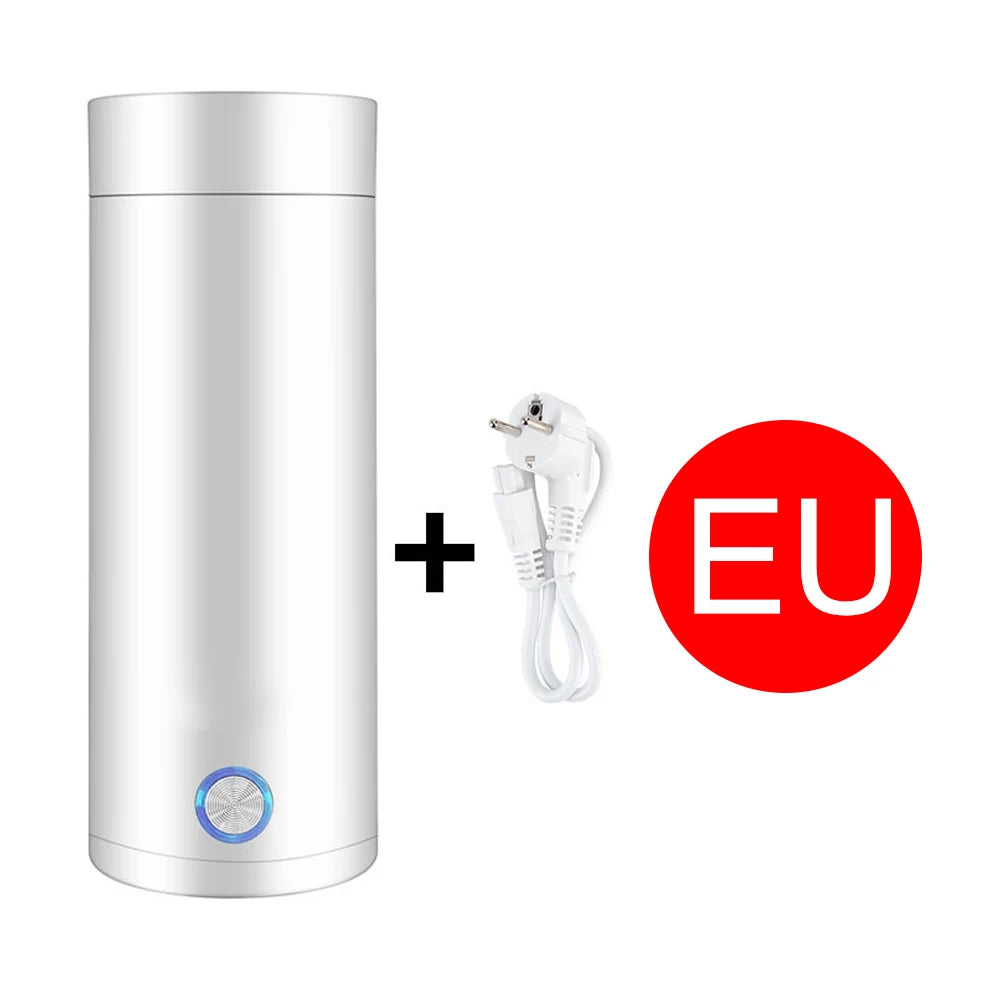 Bouilloire ¨¦lectrique de Voyage en Acier Inoxydable, Tasse Isol¨¦e Sous Vide, Arr¨ºt existent, Bouteille d'Eau, pour Th¨¦ et Caf¨¦, 400ml