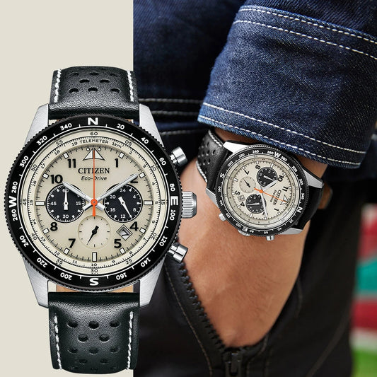 Montre ¨¤ Quartz avec Bracelet en Cuir pour Homme, Chronographe de dehors Professionnel, Cadeau de la Journ¨¦e de L¨¦on, Bracelet Bijoux