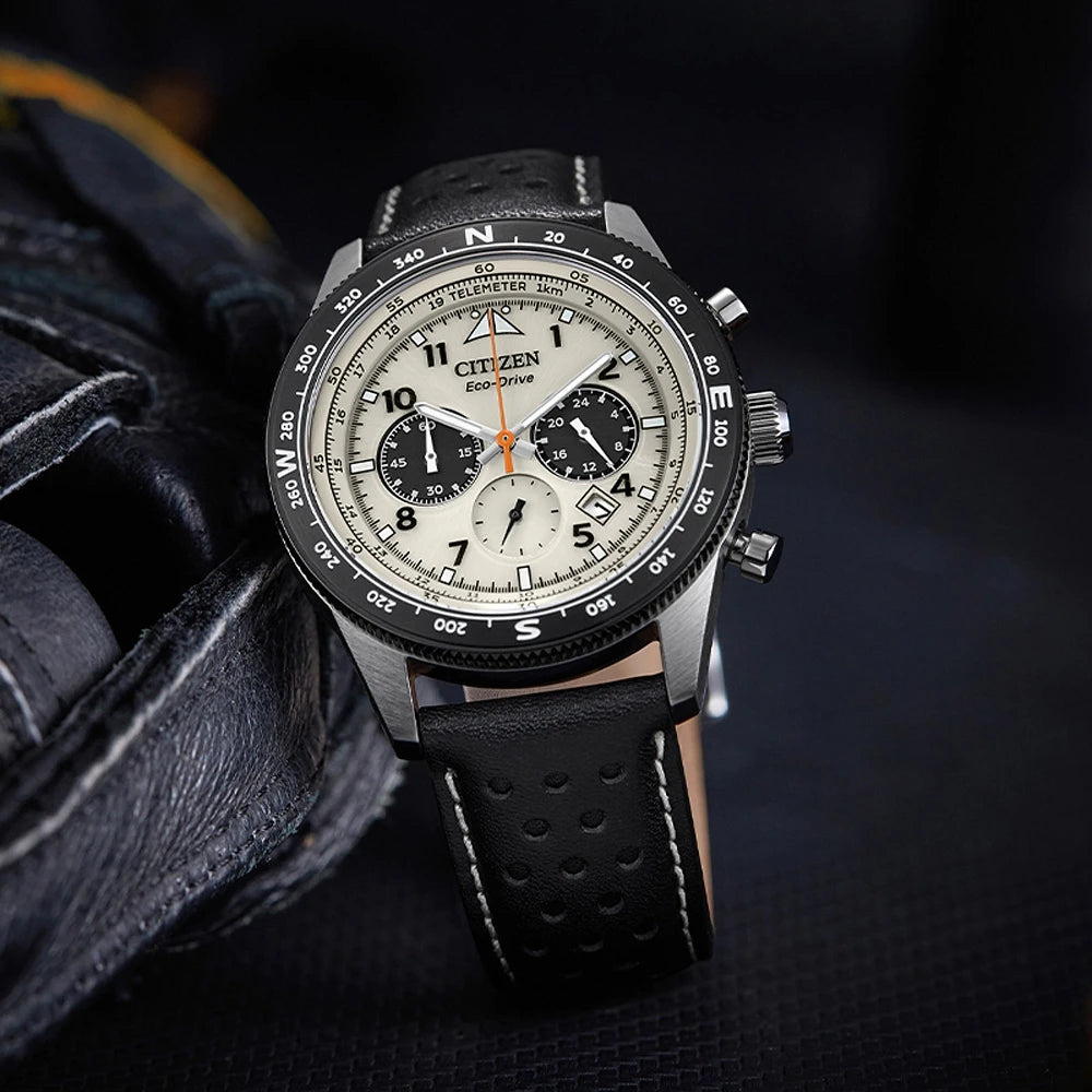 Montre ¨¤ Quartz avec Bracelet en Cuir pour Homme, Chronographe de dehors Professionnel, Cadeau de la Journ¨¦e de L¨¦on, Bracelet Bijoux