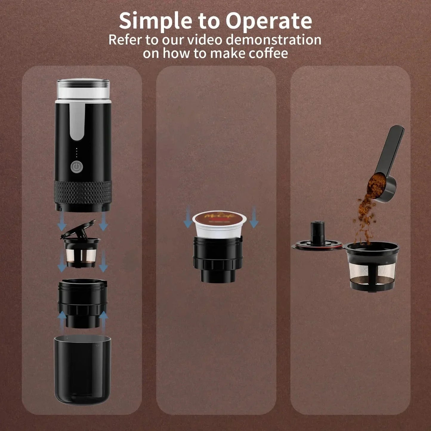 Cafetiõ¹re ¹Èlectrique portable, cafetiõ¹re moulue, adapt¹Èe ½Ç la poudre, nouveau, noir