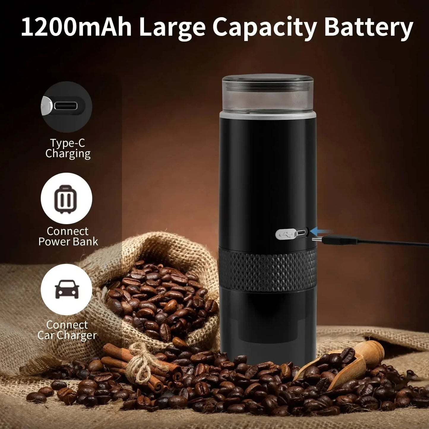 Cafetiõ¹re ¹Èlectrique portable, cafetiõ¹re moulue, adapt¹Èe ½Ç la poudre, nouveau, noir