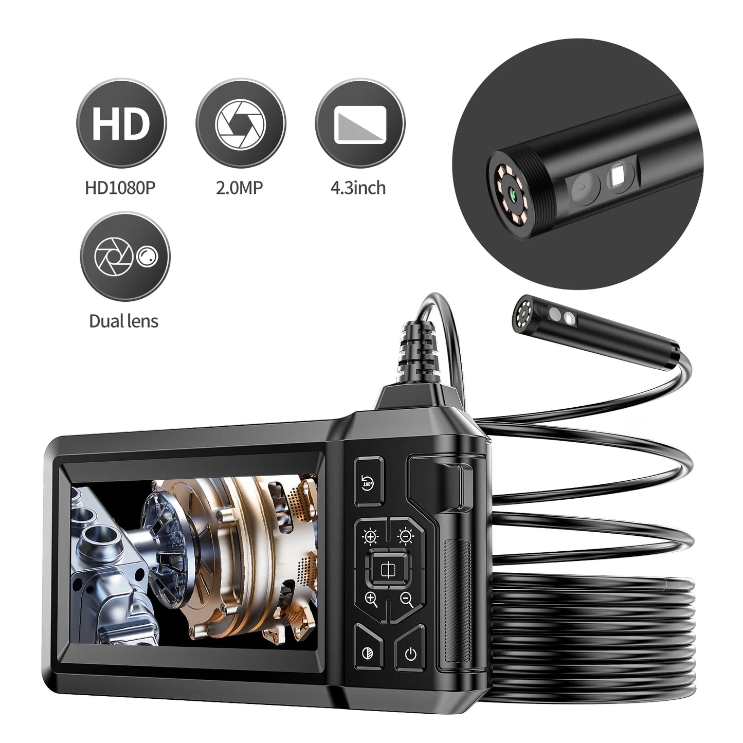 Cam¨¦ra endoscope num¨¦rique HD, endoscope industriel, ¨¦tanche IP67, inspection des ¨¦gouts, outils de m¨¦canicien