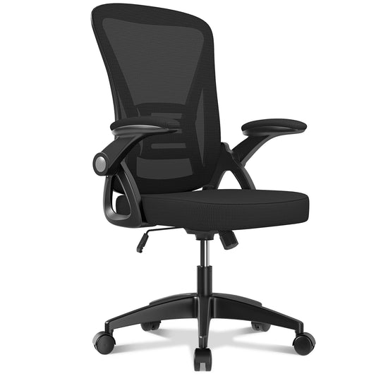 Chaise de Bureau Ergonomique avec Si¨¨ge Coulissant, Accoudoir Rabattable ¨¤ 90 ¡ã, Angle de Support Lombaire R¨¦glable, Recommande
