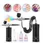 Mini pulv¨¦risateur de brouillard, kit de compresseur d'air, odor¨¤ peinture ¨¤ brosse ¨¤ air, a¨¦rographe pour nail art, tatouage, artisanat, odor¨¤ peinture ¨¤ gateau