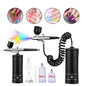 Mini pulv¨¦risateur de brouillard, kit de compresseur d'air, odor¨¤ peinture ¨¤ brosse ¨¤ air, a¨¦rographe pour nail art, tatouage, artisanat, odor¨¤ peinture ¨¤ gateau