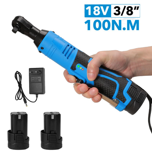 Cl¹Ès ½Ç cliquet ½Ç angle droit rechargeables, ensemble d'outils de r¹Èparation de voiture, sans fil, ¹Èlectriques, impact, 18V, 3/8 pouces, 100Nm