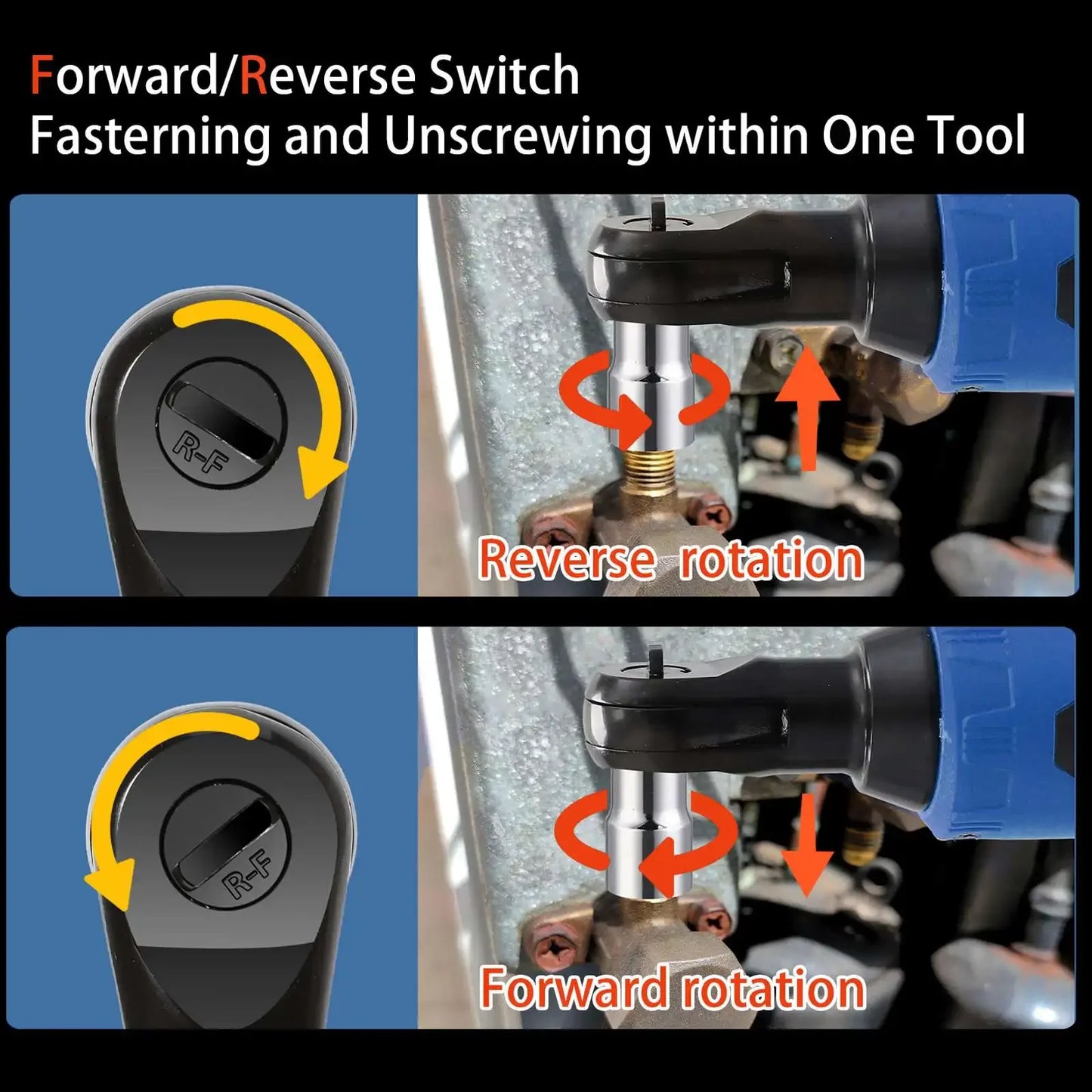 Cl¹Ès ½Ç cliquet ½Ç angle droit rechargeables, ensemble d'outils de r¹Èparation de voiture, sans fil, ¹Èlectriques, impact, 18V, 3/8 pouces, 100Nm