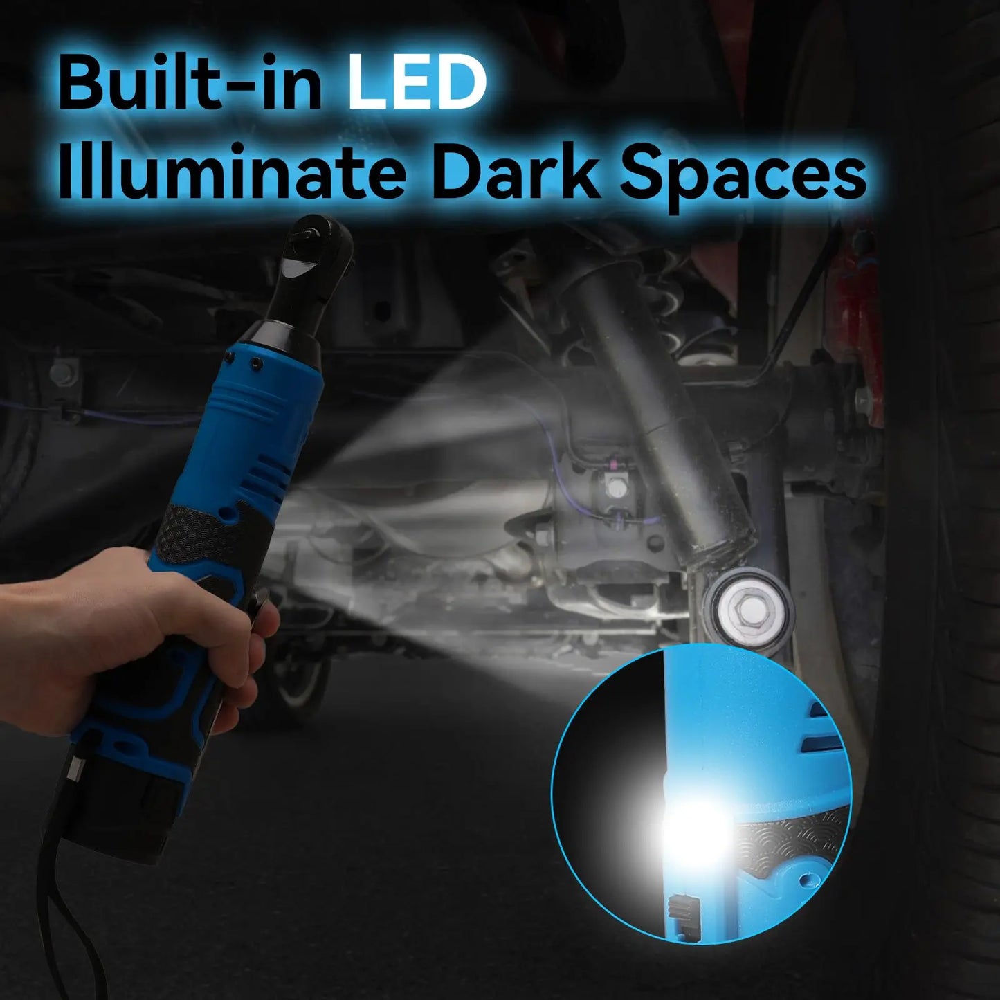 Cl¹Ès ½Ç cliquet ½Ç angle droit rechargeables, ensemble d'outils de r¹Èparation de voiture, sans fil, ¹Èlectriques, impact, 18V, 3/8 pouces, 100Nm