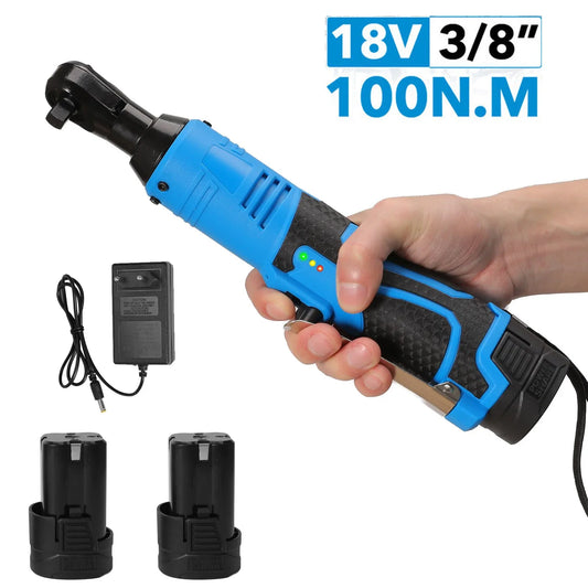Cl¹Ès ½Ç cliquet ½Ç angle droit rechargeables, ensemble d'outils de r¹Èparation de voiture, sans fil, ¹Èlectriques, impact, 18V, 3/8 pouces, 100Nm