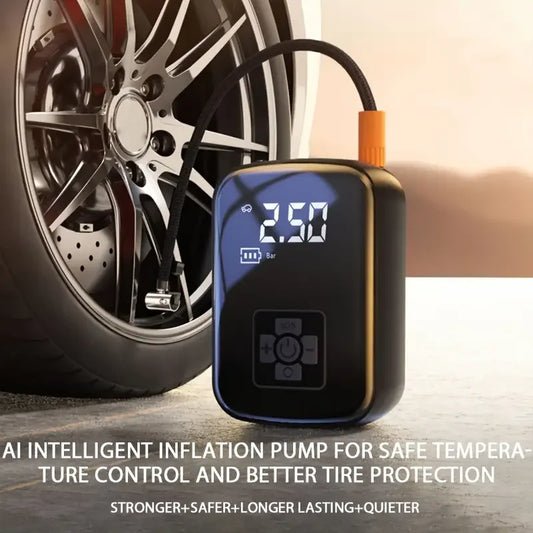 Compresseur d'air ¨¦lectrique sans fil pour voiture, pompe de gonflage pour moto, v¨¦lo, bateau, auto