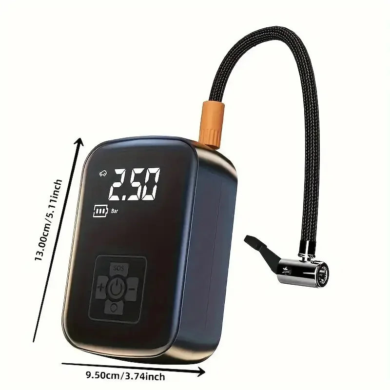 Compresseur d'air ¨¦lectrique sans fil pour voiture, pompe de gonflage pour moto, v¨¦lo, bateau, auto