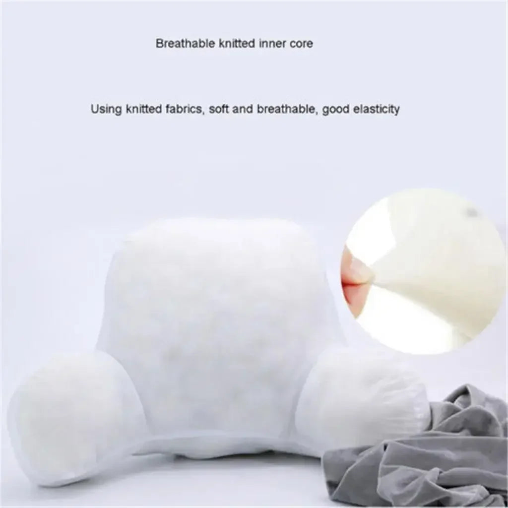 Coussin de dossier en peluche pour canap¹È, oreiller de lit, grand dossier, soutien lombaire, chaise avec bras, d¹Ècoration d'int¹Èrieur, bleu, 50x35x20cm