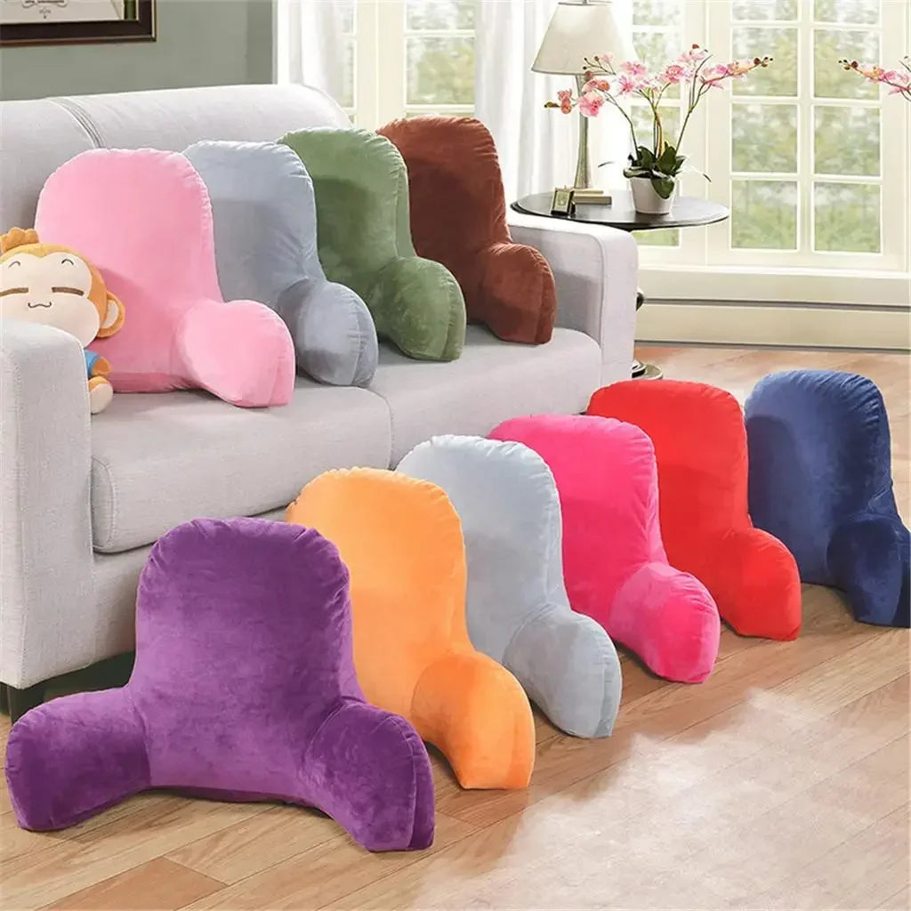 Coussin de dossier en peluche pour canap¹È, oreiller de lit, grand dossier, soutien lombaire, chaise avec bras, d¹Ècoration d'int¹Èrieur, bleu, 50x35x20cm